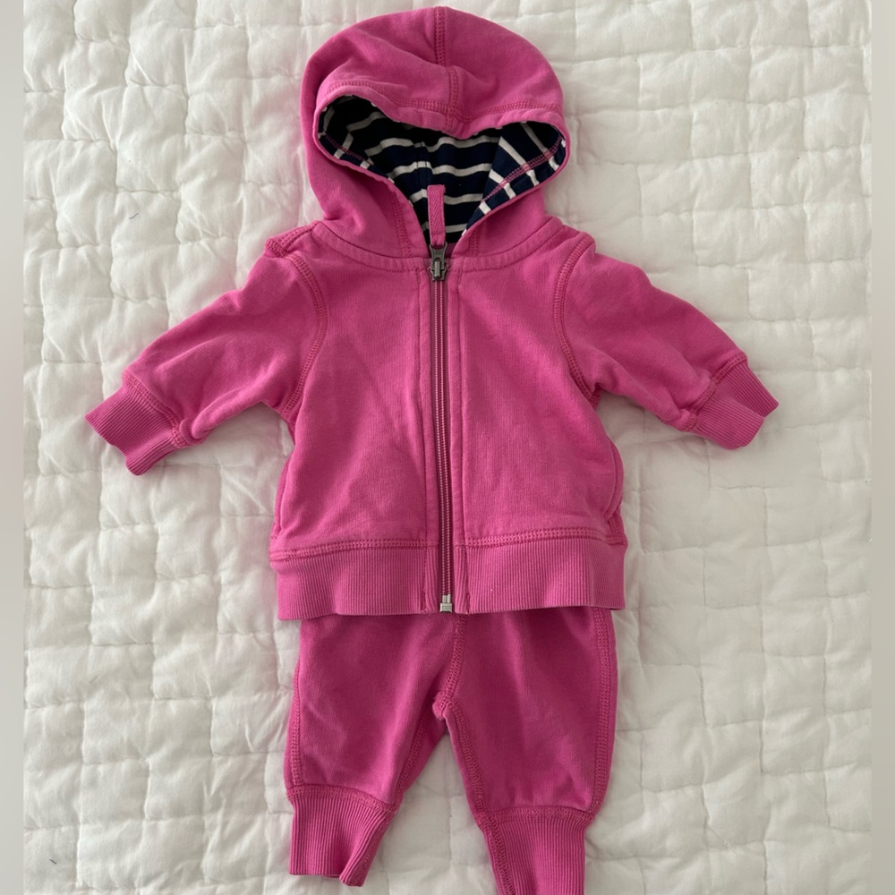 NWOT Hanna Andersson organic baby girl zip hoodie and pants